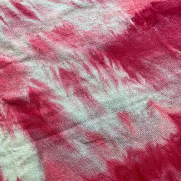 Tie Dyed Unisex Men's T-shirt - Ice Dye Vibrant Pink Peony - Handmade (XLarge) - Picture 2 of 9
